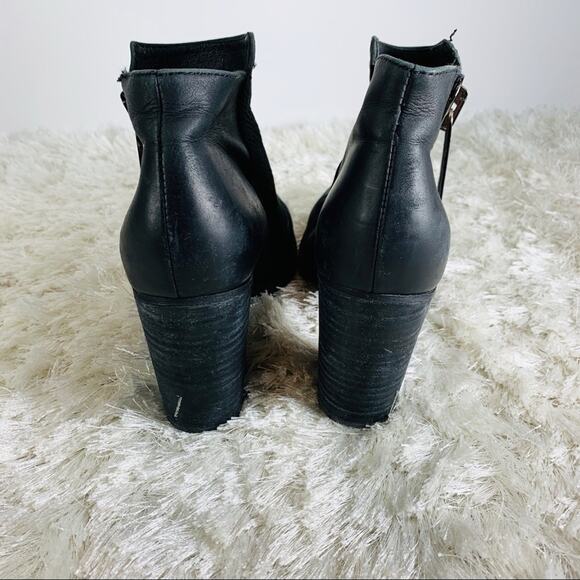 Aldo Genuine Black Leather Booties Sz 8.5 - Picture 4 of 8